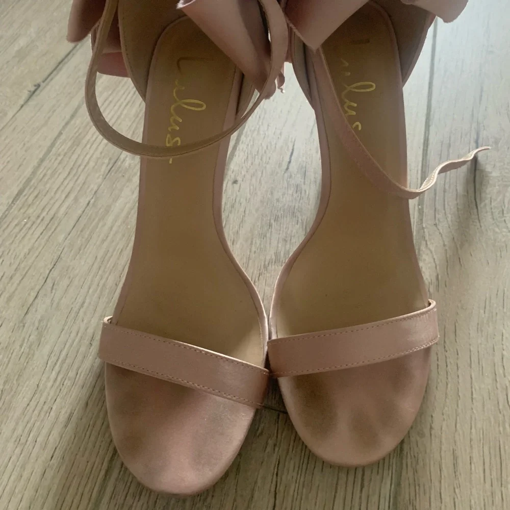 Pink Lulu’s Stilettos with Satin Ankle Bow - Picture 4 of 8
